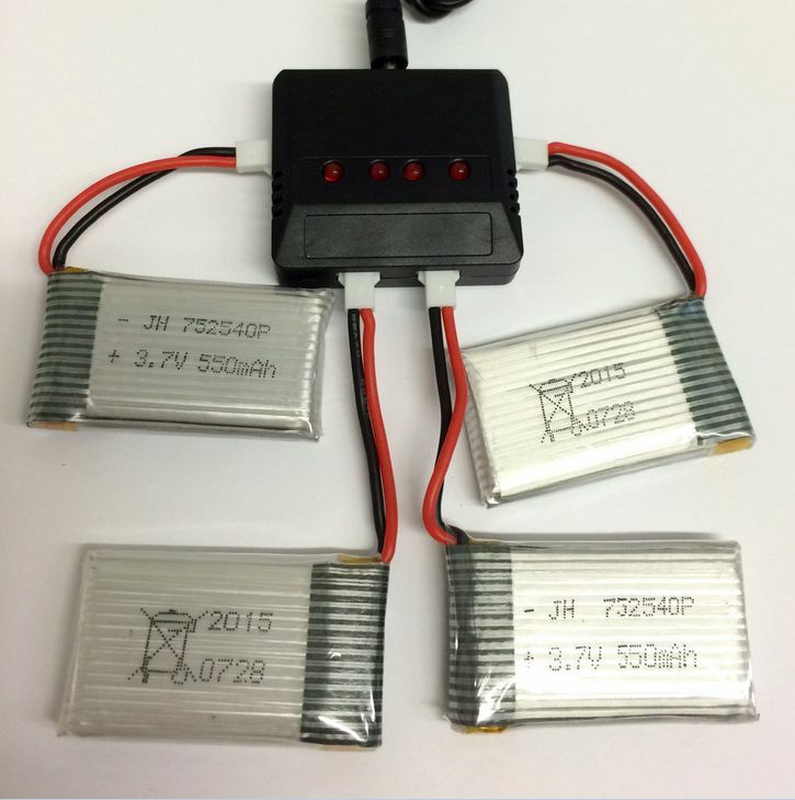 Usb Charger 1 To 4 for 4 Battery Syma X5c X5sc X5a H5c Lipo 3 7V 500 Mah 25c Rc