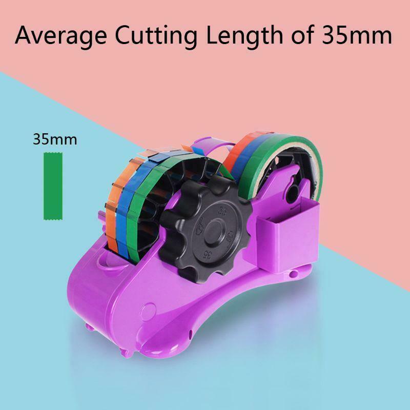 Semi-Auto Tape Dispenser With 35mm Fixed Length Tape Cutter Desktop Office Home