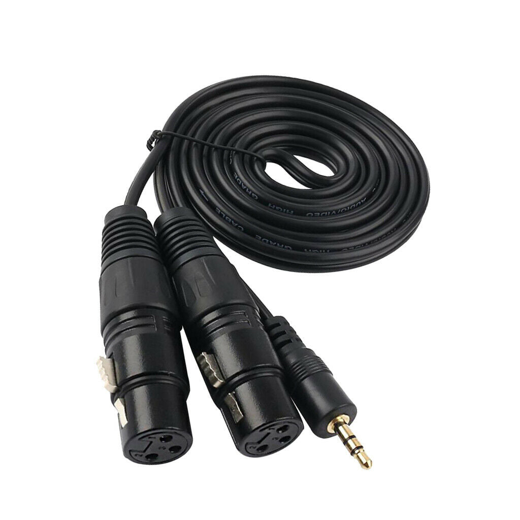 3.5 Mm (1/8Inch) Mini Jack Stereo TRS To Dual XLR Splitter Adapter Cable