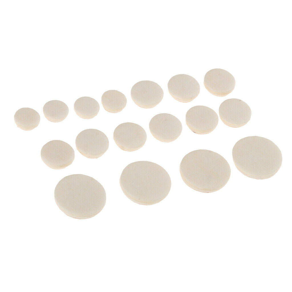 17pcs White Clarinet Pads Mats for Woodwind Instrument Replacement Parts