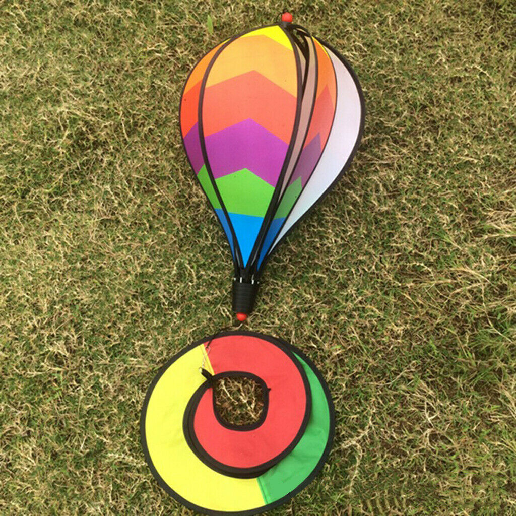 Creative  Wind Garden Rainbow Single Spinner Wheel With Grounded Stake