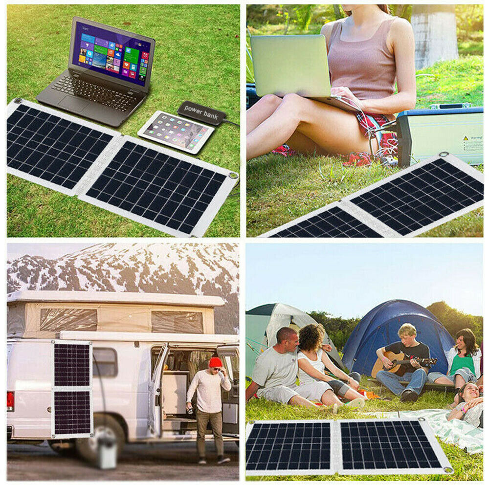 60W Foldable Solar Panel Sets 18/12/5V Solar Power Phone Charger with Dual USB