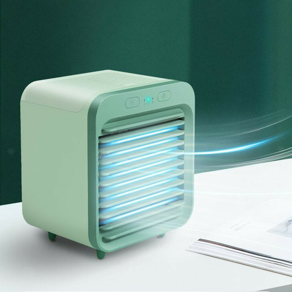 Portable Air Cooler Small Air Conditioner Desktop Bedroom USB Purifier Green