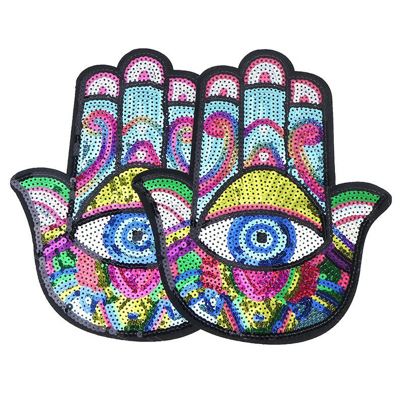 1PCS Sequins Hand Eyes Icon Patch Applique Sewing Supplies Spacecraft IconM Qx
