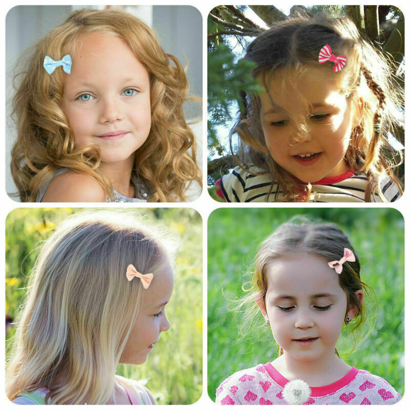 40X Handmade Bow Hair Clip Alligator Clips Girls Kids Sides Hair Accessories