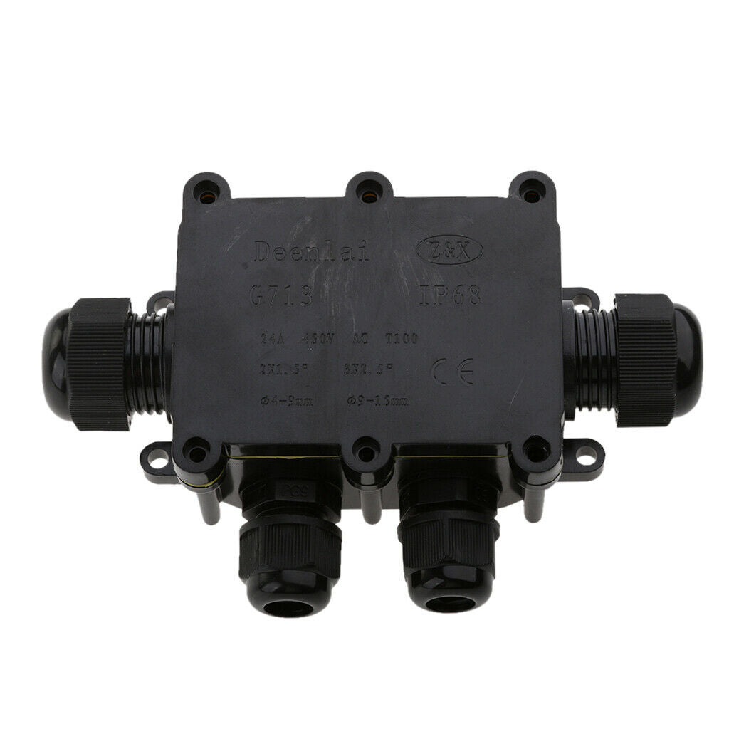 3Pcs 4 Way Outdoor Waterproof IP68 Underground Cable Connectors Junction Box