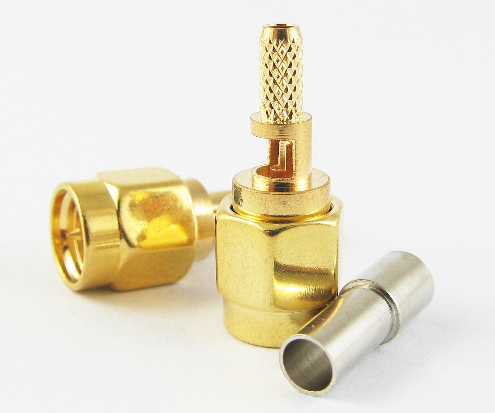 10sets RF adapter connector SMA Male Plug Window Straight Crimp for RG174 RG316