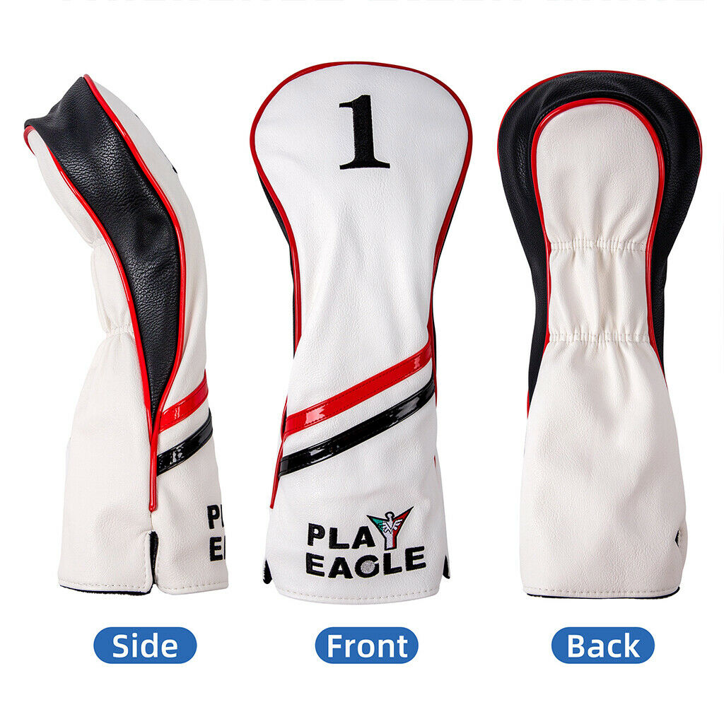 3Pc Embroidery Golf Hybrid Club Wood Head Cover Driver Headcover Protection