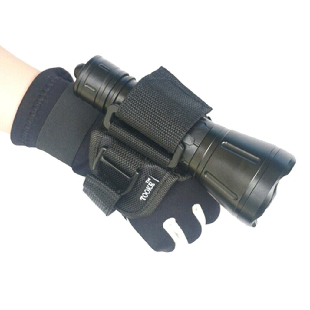 Nylon Diving Flashlight Holder Light Glove Underwater Wristband Accessories