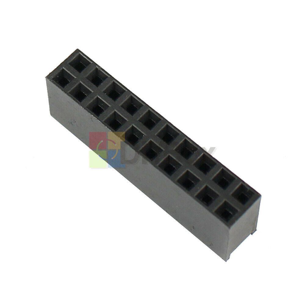 100Pcs 2x10 20 Pin Dual Row 2.54mm Female Straight Header Pitch Socket Strip