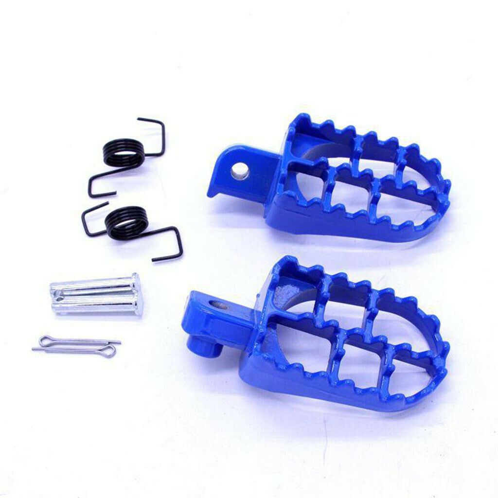 Blue Set Of Motorcycle Foot Pegs Rest Pedal For Bike