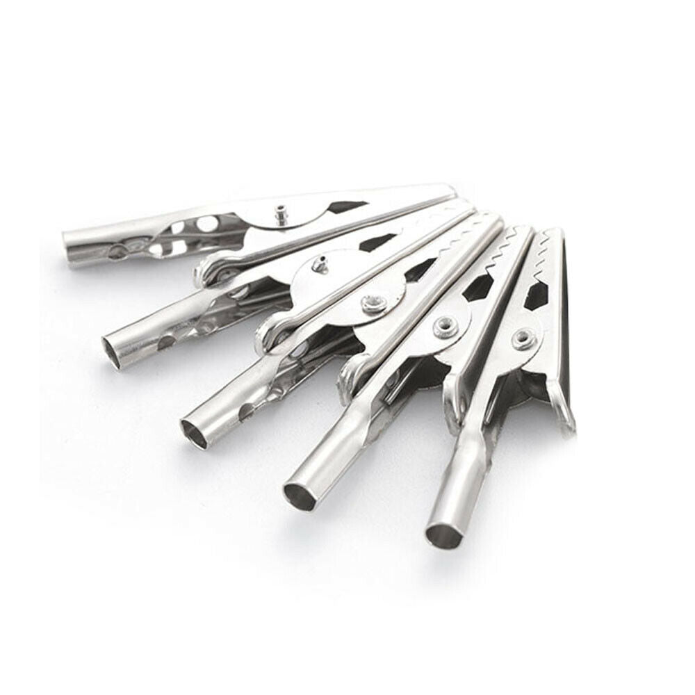 20Pcs Single Prong Alligator Clips With Teeth Aligator Stainless Steel Clip Test