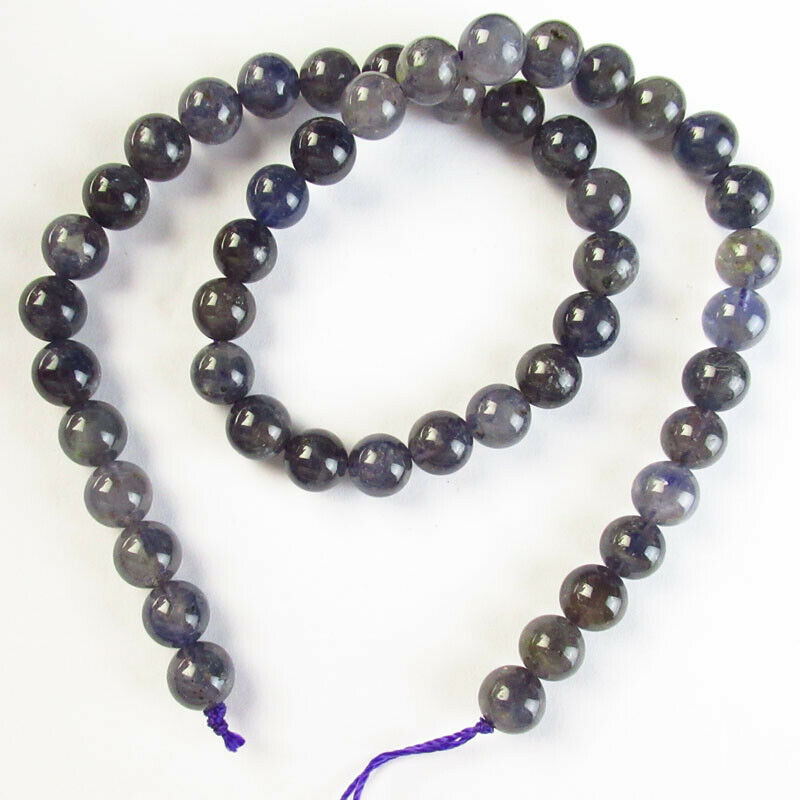 One Strand 8mm A++ 100% Natural Lolite Stone Ball Loose Bead 15.5 inch A-316TZ
