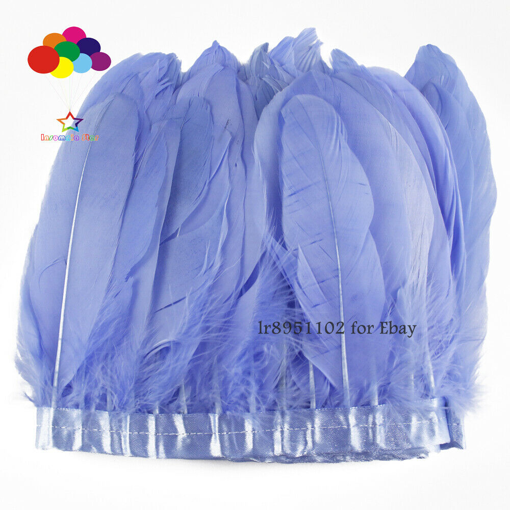 2Meters 15-17cm SkyBlue Goose Feather Trim Bride Wedding Party Decoration Ribbon