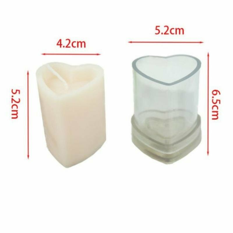 Heart Shaped Candle Mold Plastic Scented Aromatherapy Soap Epoxy Handmade.l8