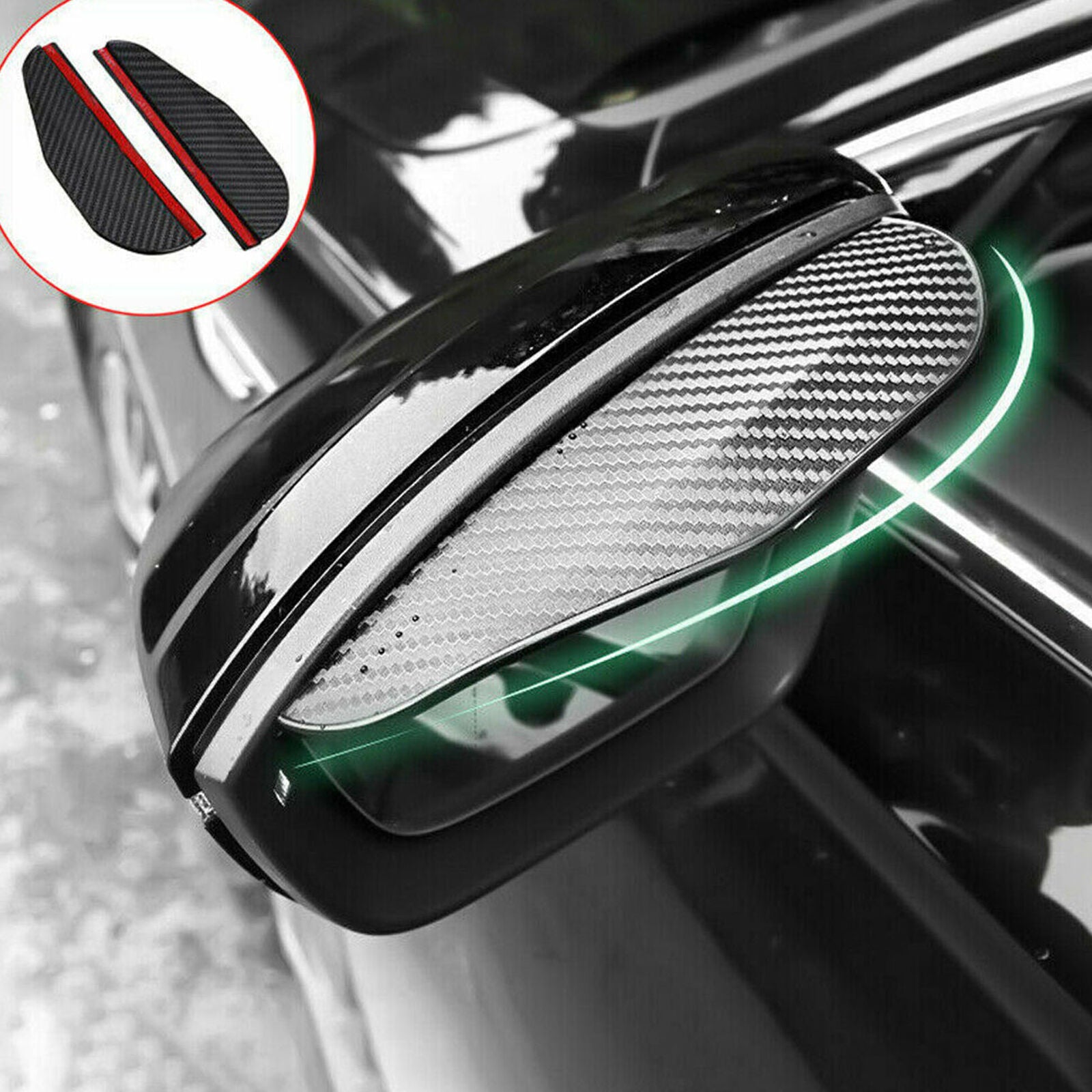 2Pcs Car Rear View Side Mirror Rain Board Eyebrow Guard Sun Visor Accessories