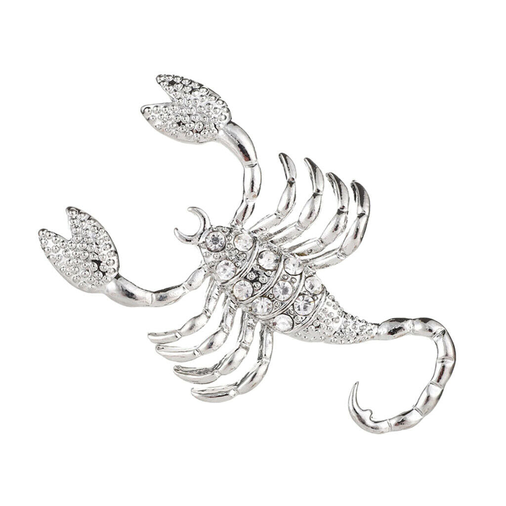 Crystal Scorpion Brooch Pin Clothing Breastpin Women Mens Punk Accessories