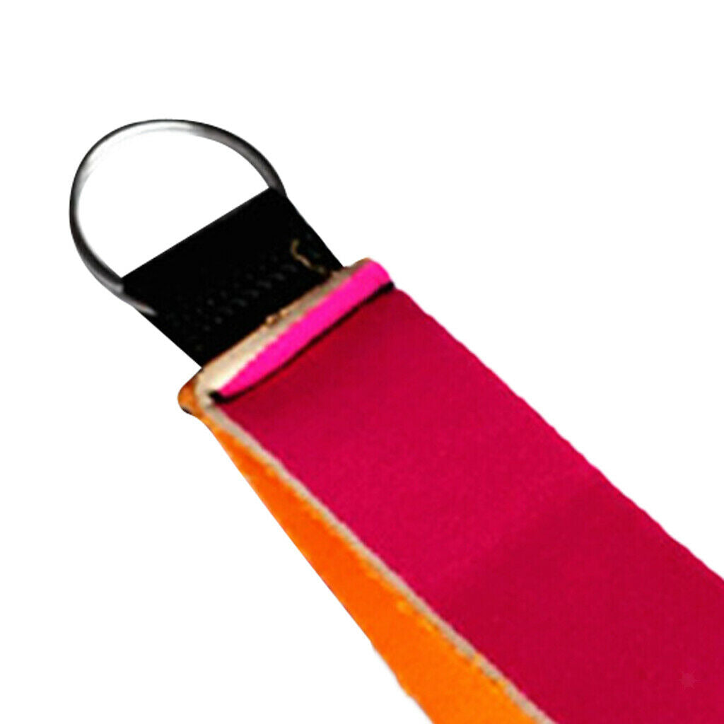 Neoprene Wristlet Keychain Wrist Strap Band Key Holder Split Ring Rose Red