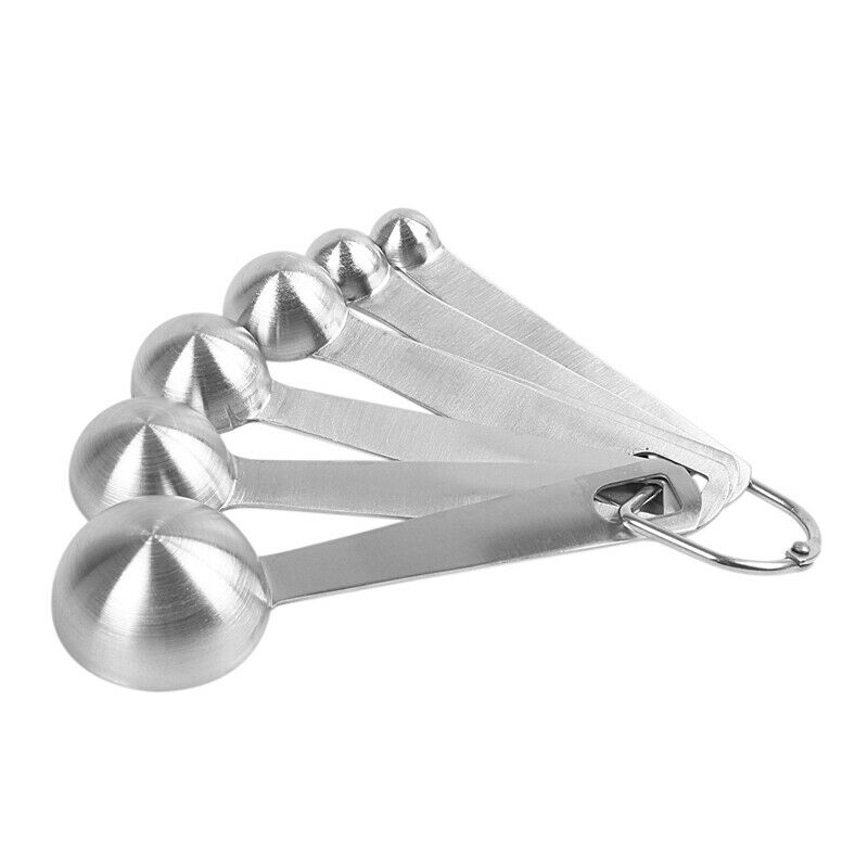 Chef Measu Spoons, Heavy Duty Round Stainless Steel Metal, for Dry or Liquid -C4
