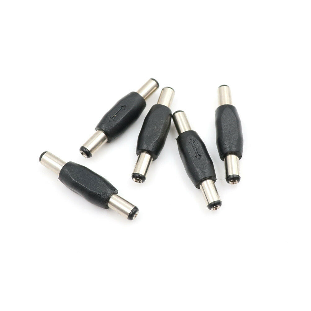 5pcs 5.5*2.1 mm DC Power Plug Connector Male to Male Panel Mounting Adapt.l8
