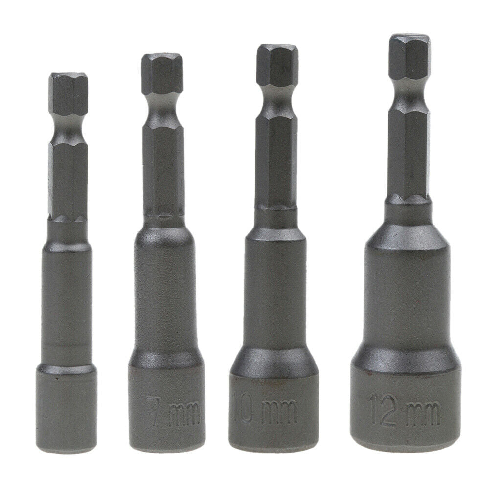 2x Socket Bit Hex Shank Adapter Nut 10mm Bar for Automotive DIY 10mm Gray