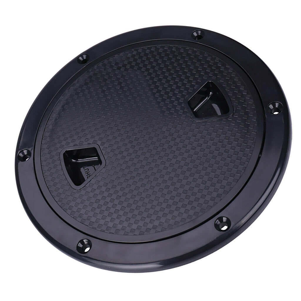 Black 6" Access Hatch Cover Screw Out Deck Plate for Marine Boat Yacht