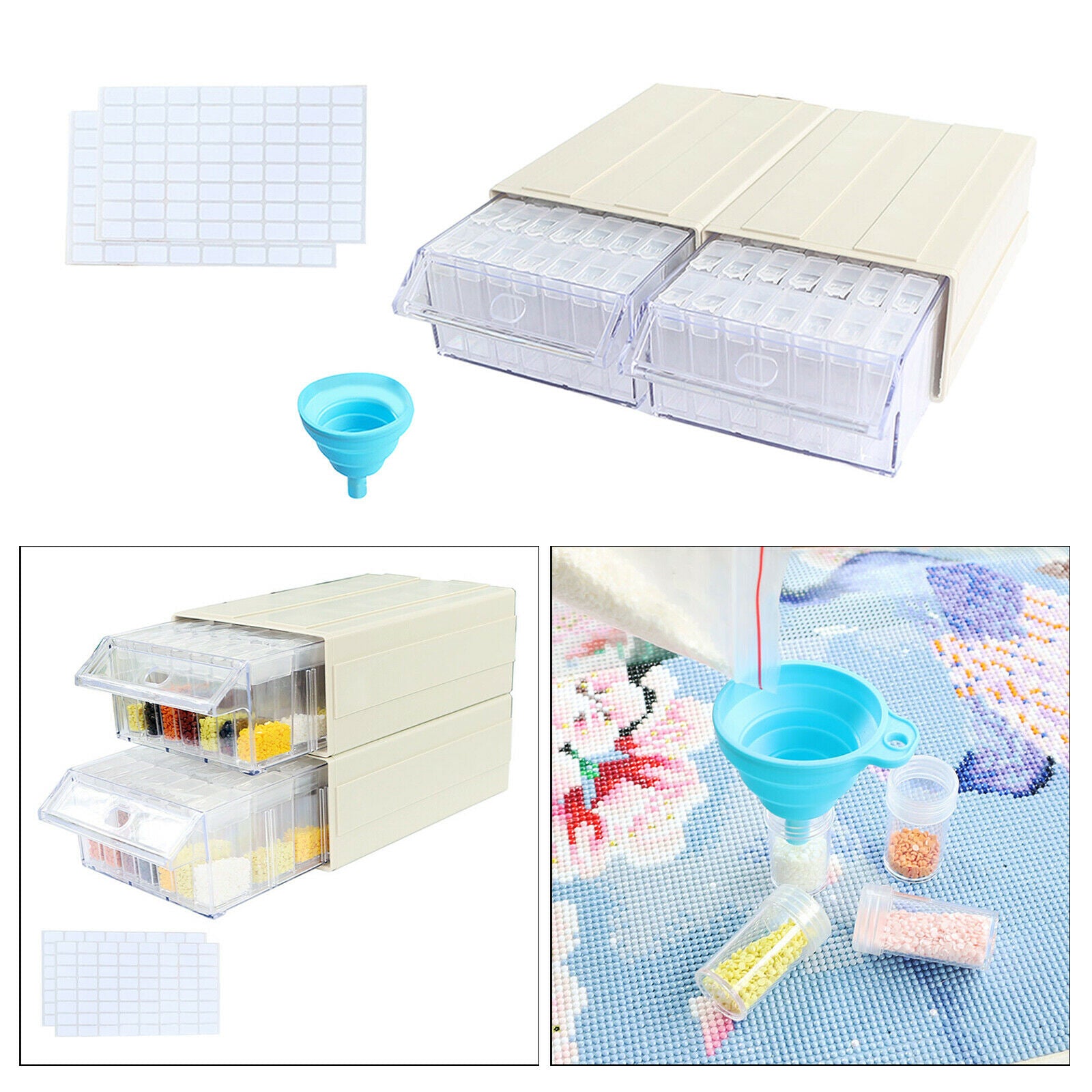 70 Grids Acrylic 5D Diamond Storage Box Portable Organizer Case Holder
