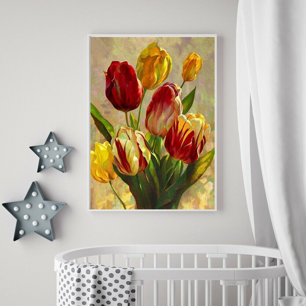 Flower 5D DIY Diamond Painting Full Square Drill Embroidery Cross Stitch @