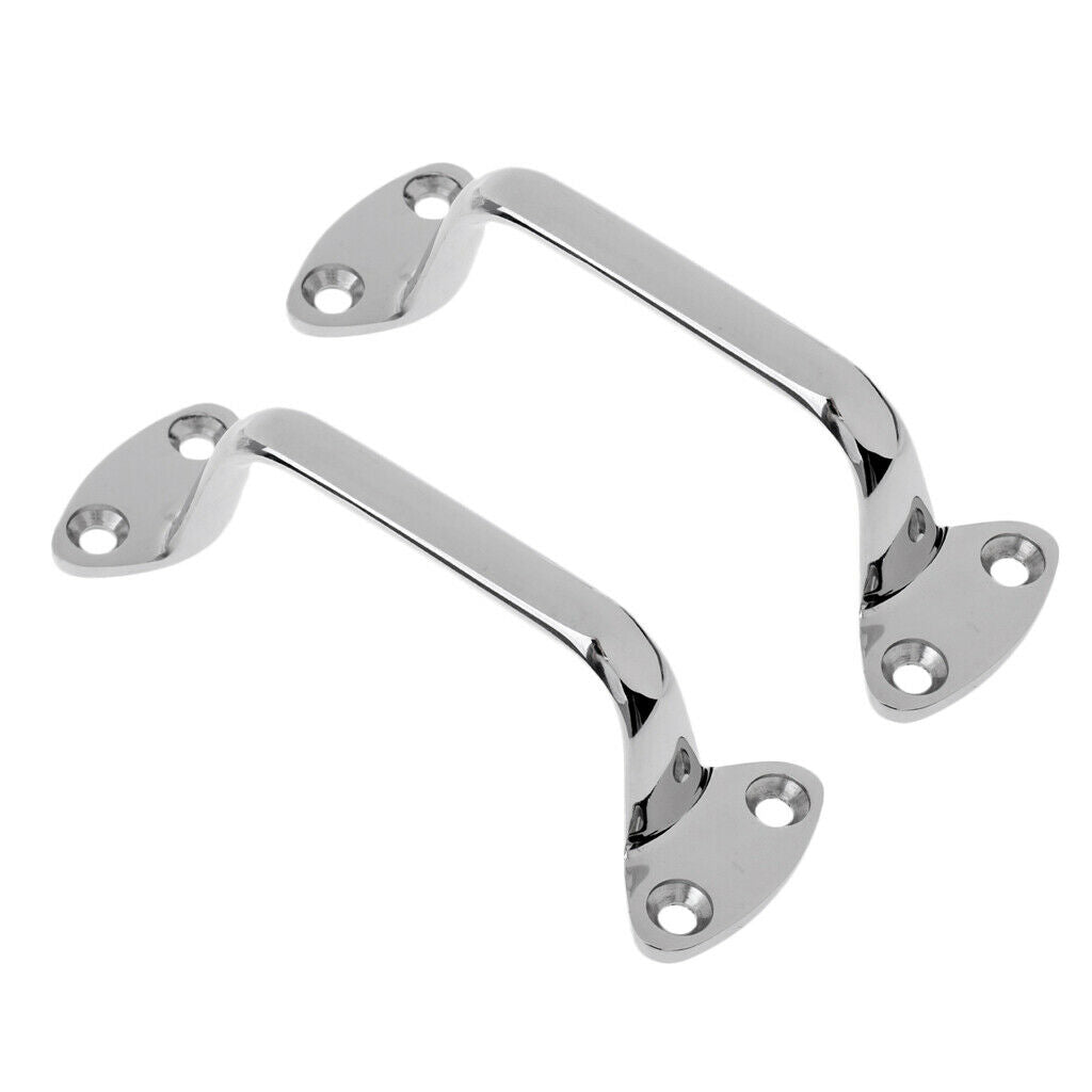 2 Piece Boat Transom Hatch Door Grab / Lift Handle 6" Marine Stainless Steel