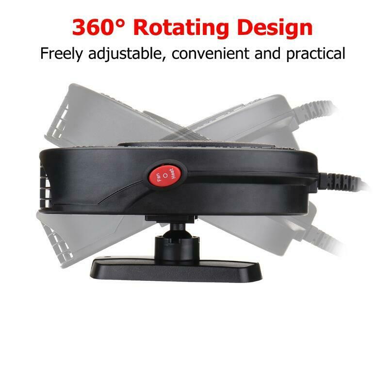 500W 12V Portable Auto Car Heater Heating Dryer Fan Defroster Demister Warm