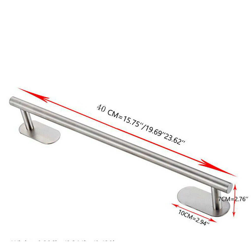 16'' Wall Mounted Bathroom Towel Rack Hanger Self-adhesive Towel Bar Holder