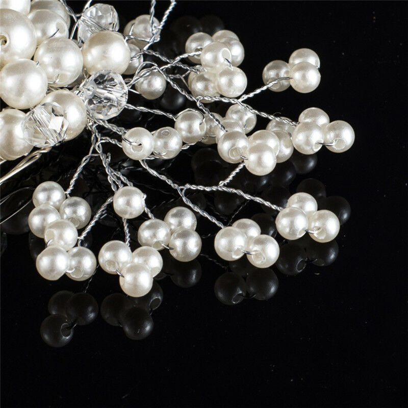 Flower Wedding Hair Pins Bridesmaid Crystal Diamante Pearls Bridal Clips G.l8