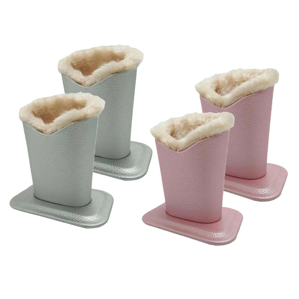 4Pieces Modern Plush Lined Eyeglasses Holder PU Leather Glasses Stand Case
