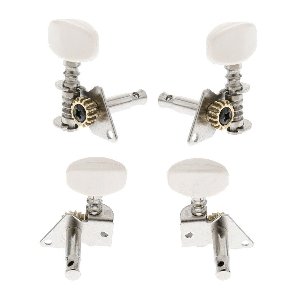 Machine Heads Tuning Pegs 2L 2R Set for Ukulele, 4 Pieces, White