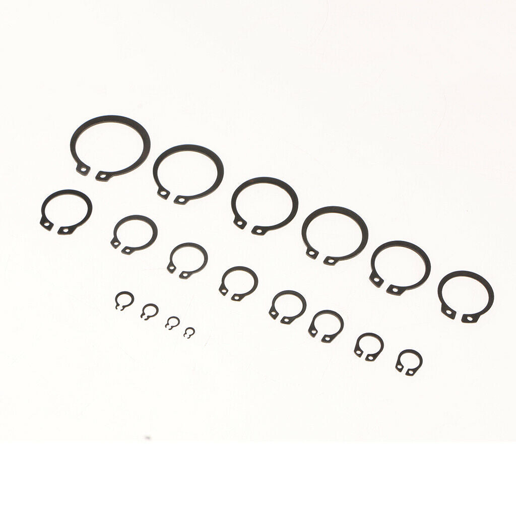 300 Pack of Carbon Steel C-Clip Circlip External Retaining Ring Assortment Set -
