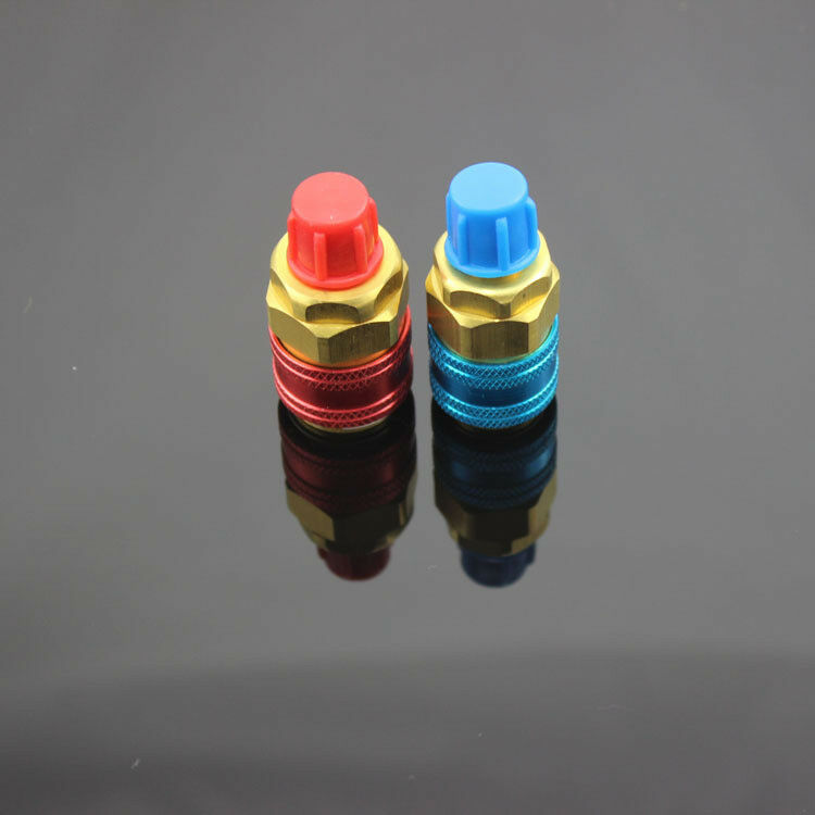 2Pcs Quick Couplers Connectors Adapters Conversion Auto Car AC R134A High & Low