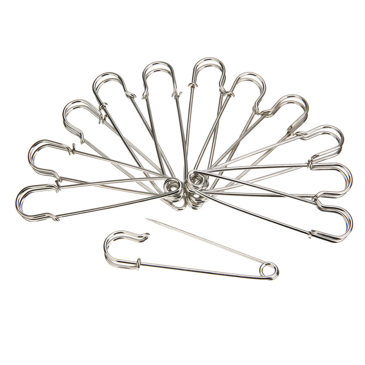 12Pcs Large Heavy Duty Stainless Steel Big Jumbo Safety Pin Blanket Crafting DIY