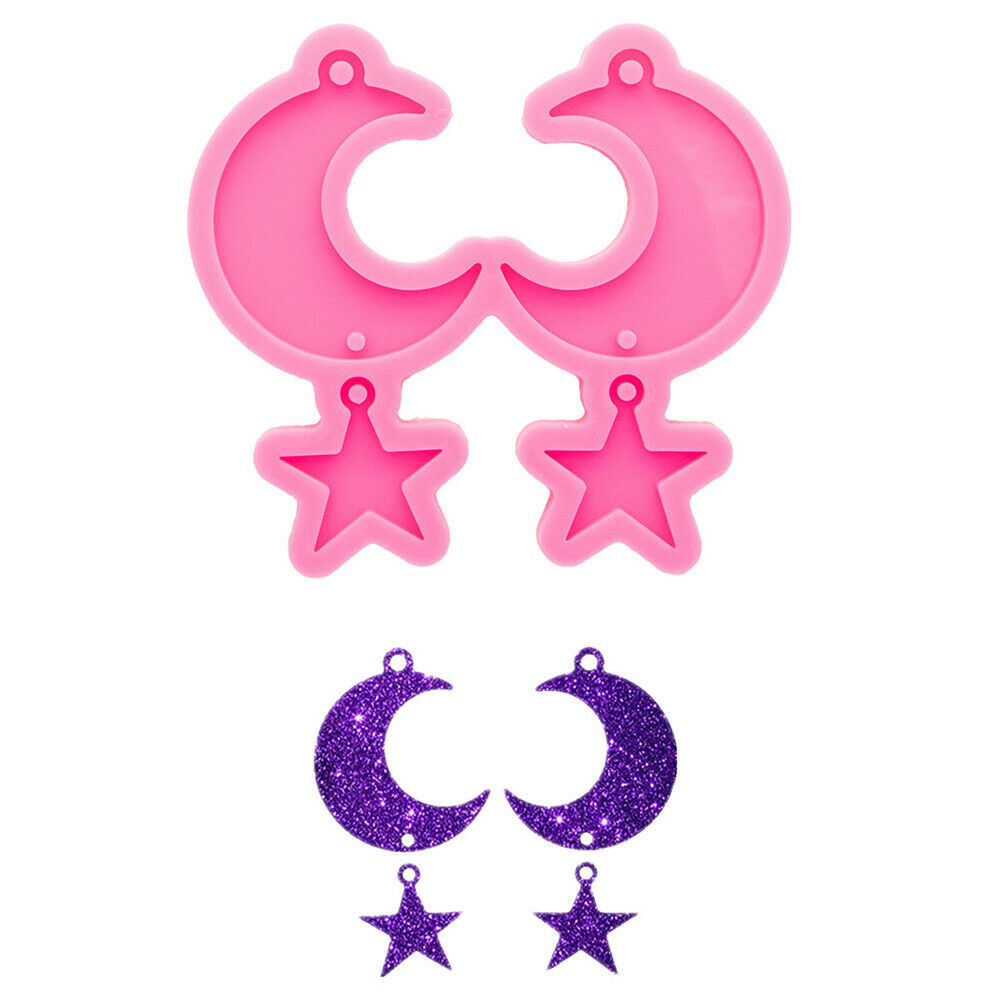 Star Moon Earrings Pendant Silicone Mold Epoxy Casting Keychain Jewelry Crafts