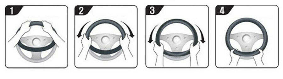 Grey Embossing Four Season Skid-proof Car Steering Wheel Cover No Distortion