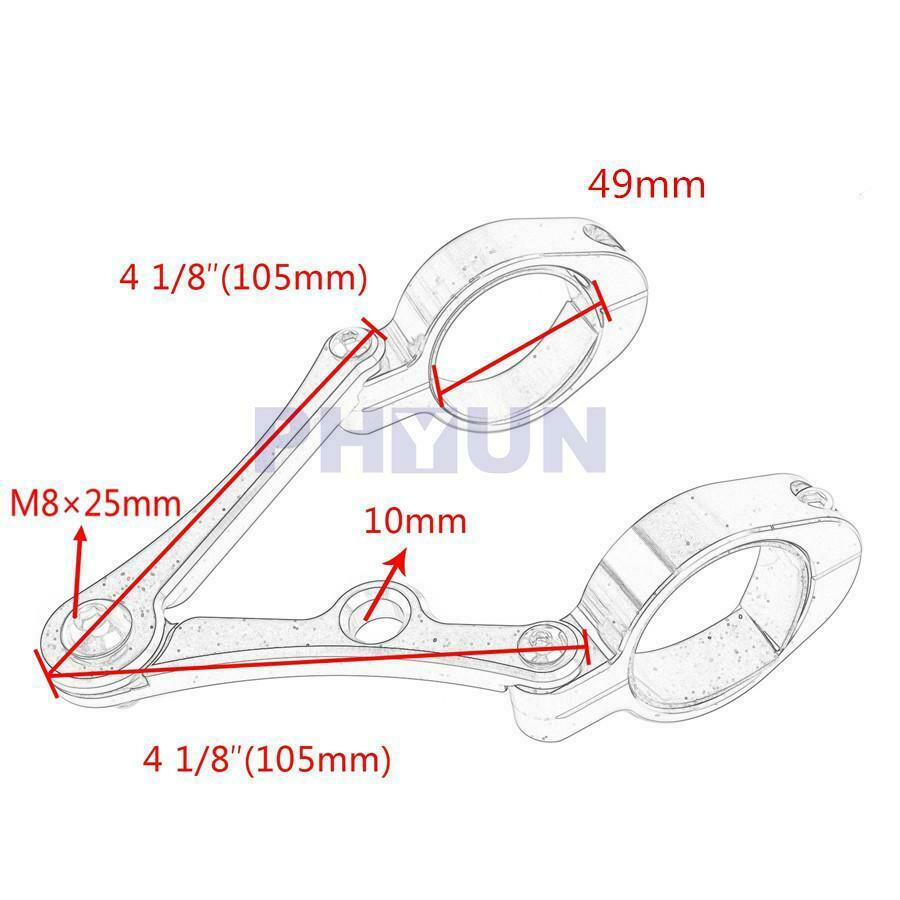 48mm Motorcycle Headlight Bracket Mounting Front Fork Tube Holder Clamp Aluminum
