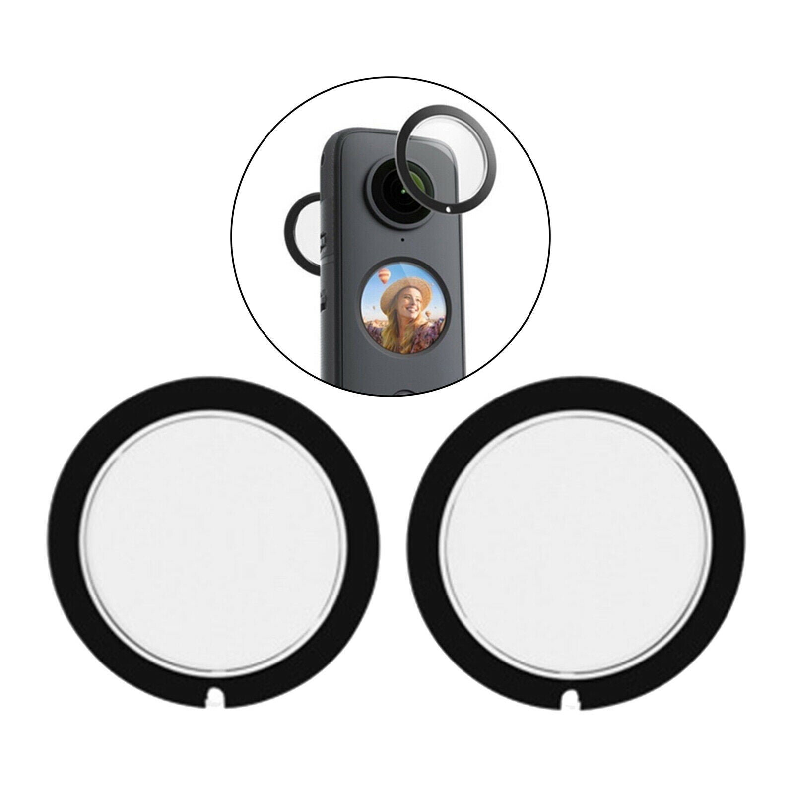 Set of 2 Lens Protective Cover with Double-sided Adhesives Accessories