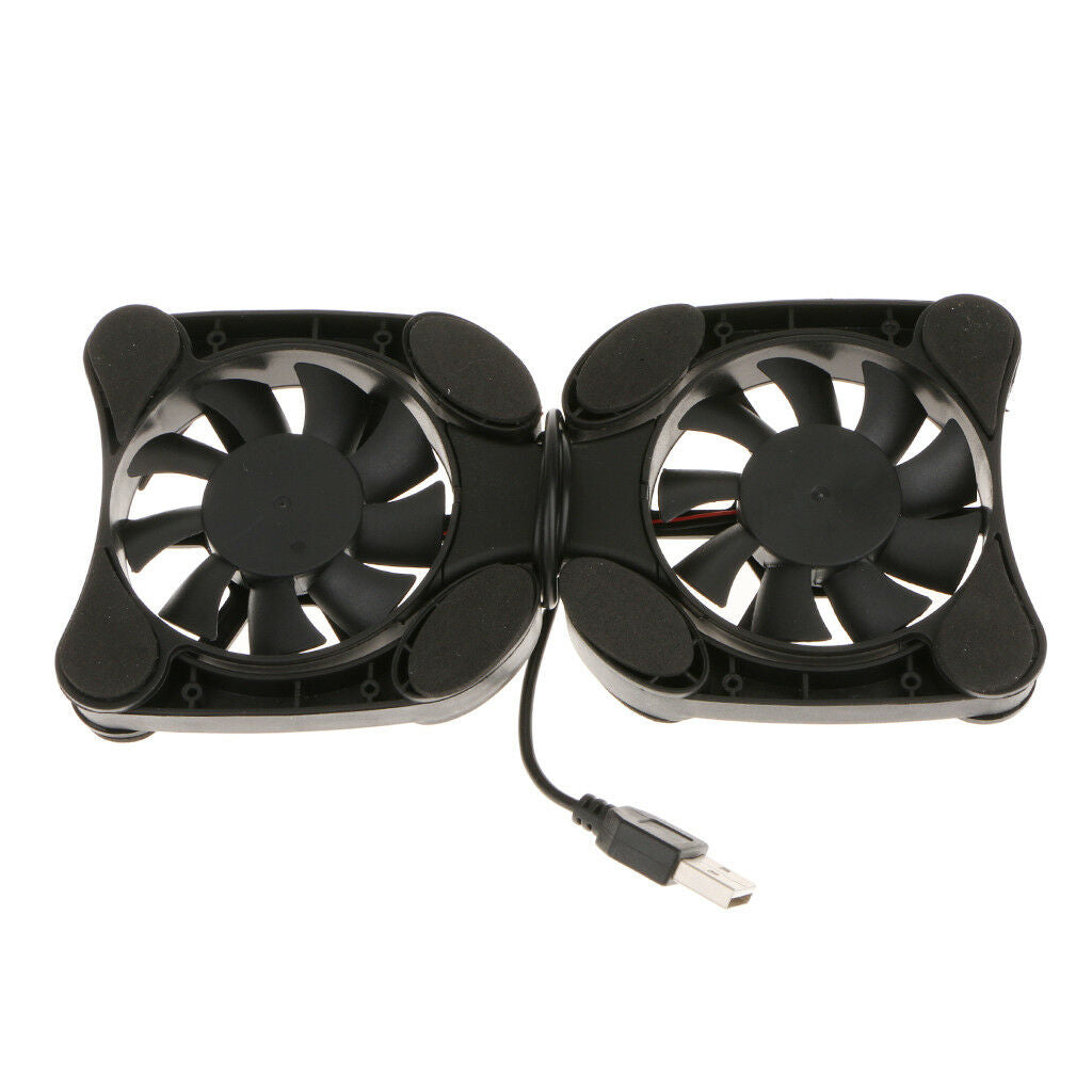 Mini Folding Foldable 2 Fans Laptop Notebook Cooling Cooler Pad USB Powered