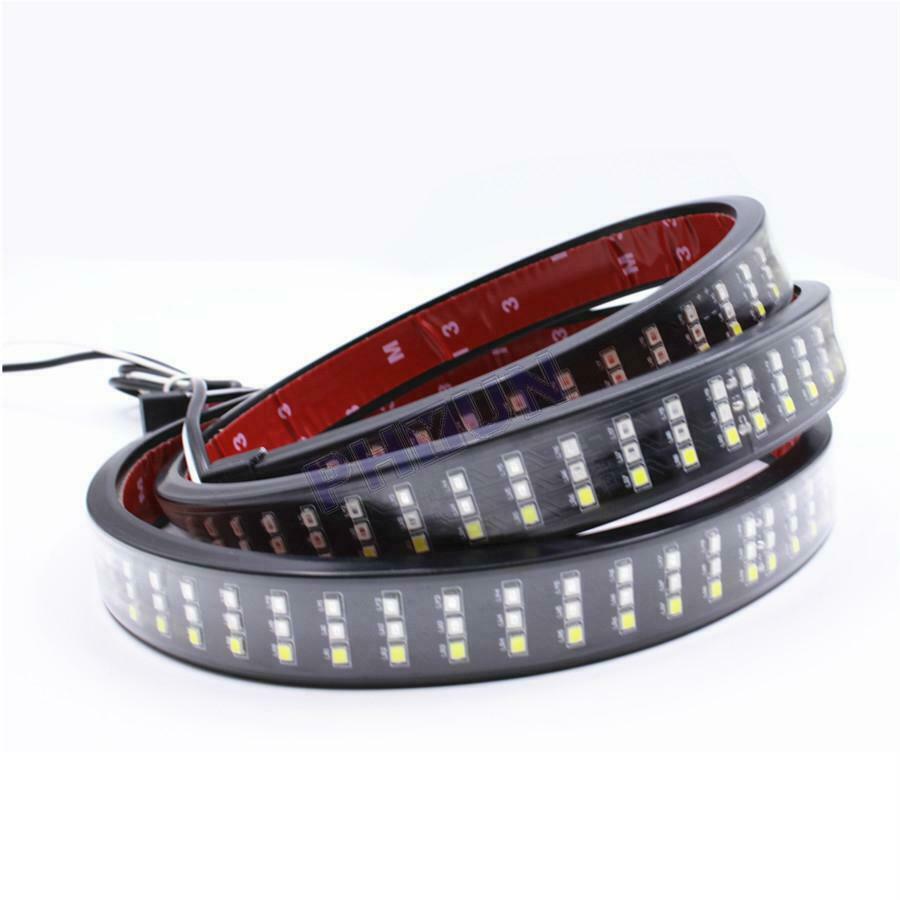 48" Triple Row LED Tailgate Light Bar Flowing Turn Signal Brake For Truck Pickup