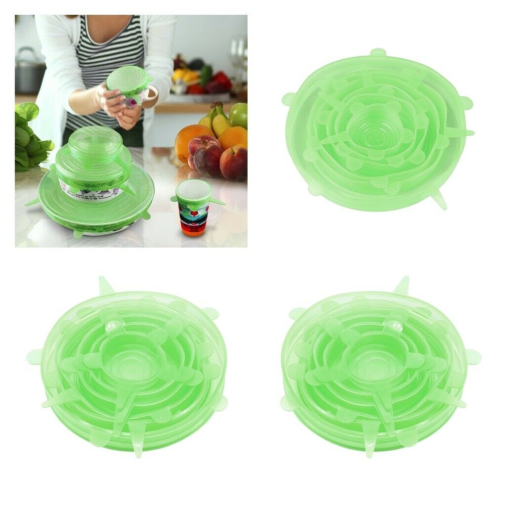 Set of 18 Silicone Elastic Lids Pot Bowl Covers Food Stayfresh Non-toxic