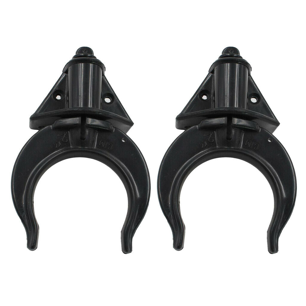 Black Boat Rowlocks with Side Plate Holders for Upto 60mm Oar Shafts