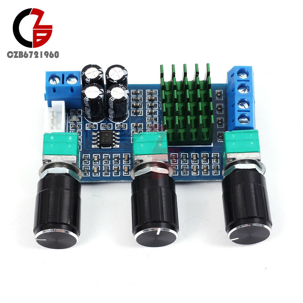 TPA3116D2 Dual Channel DC 12V 24V 80Wx2 Digital Treble Bass Pre Amplifier Board