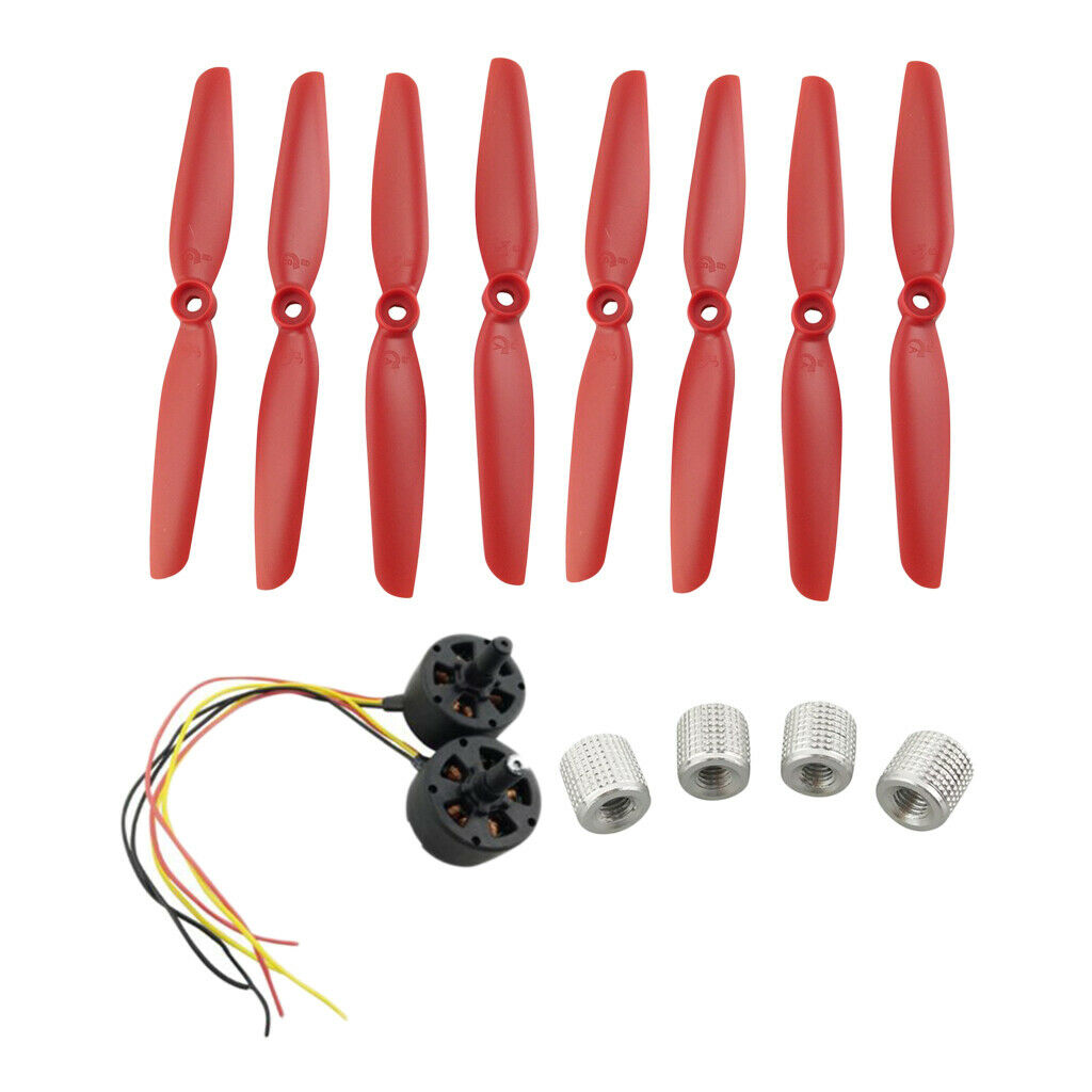 Propellers+Motors+Blade Prop   for MJX B8 B6 B6F B6FD RC Drone Parts Red