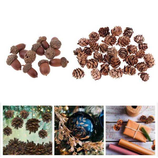 120pcs Rustic Acorn Pine Cones Party Wreath Garland Xmas Embellishments