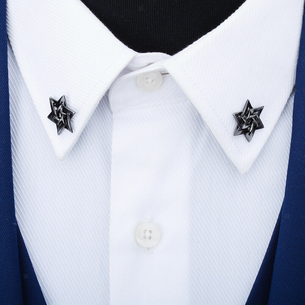 Retro Black Multi-layer Overlap Star Collar Pin Lapel Pin Brooch Pin Fashion