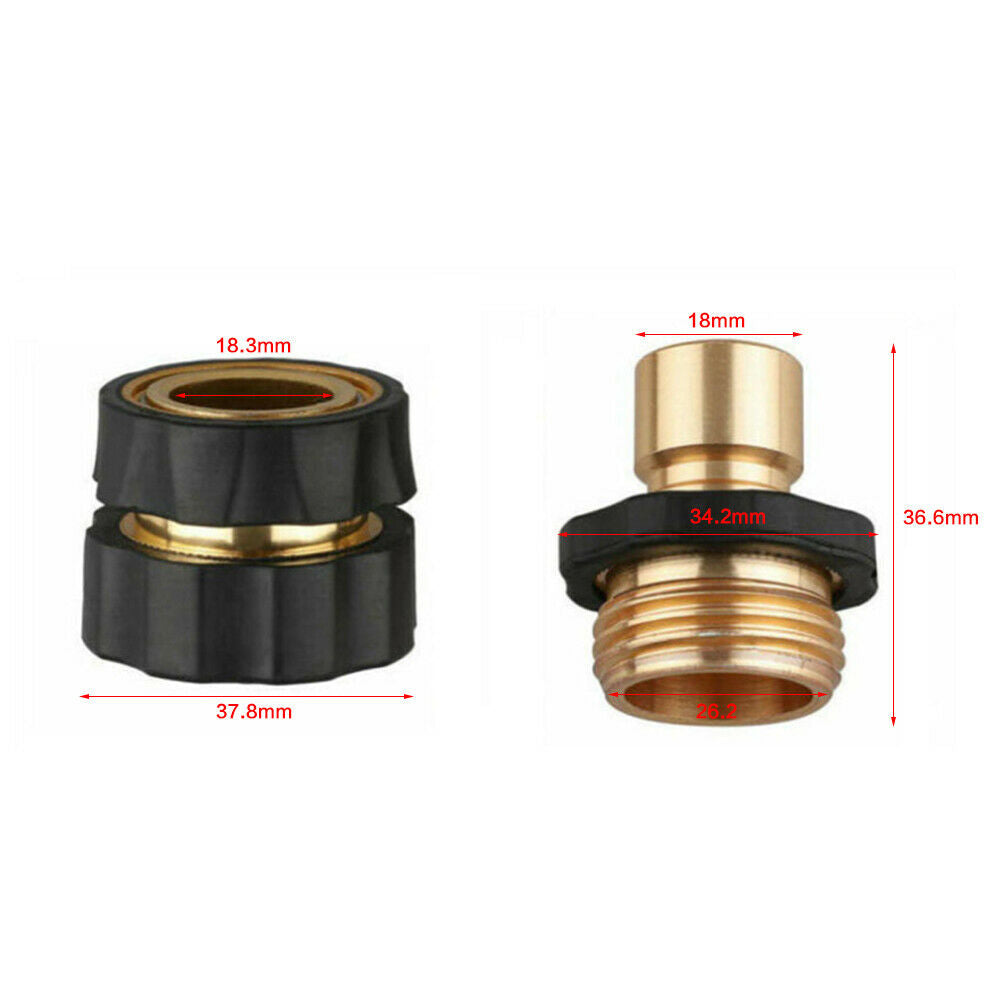 1 Set 3/4 Inch Male and Female Universal Garden Hose Fitting Quick Connector